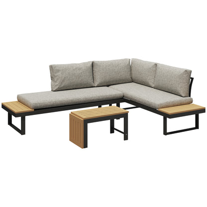 Outsunny Conjunto De Jardín Exterior Con 2 Sofás De 2 Plazas Y Mesa De Centro_0
