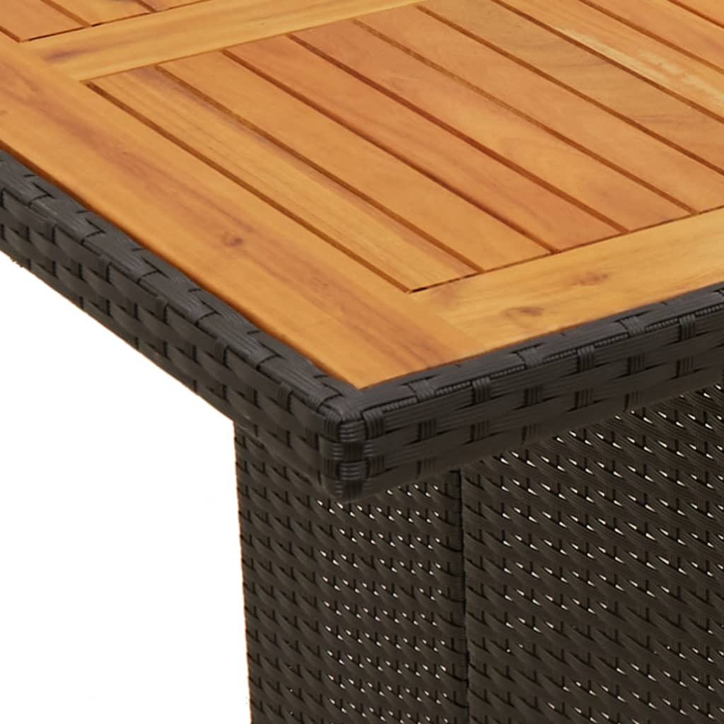 Set De Comedor De Jardín 9 Pzas Y Cojines Ratán Sintético Negro / Vetonek_2