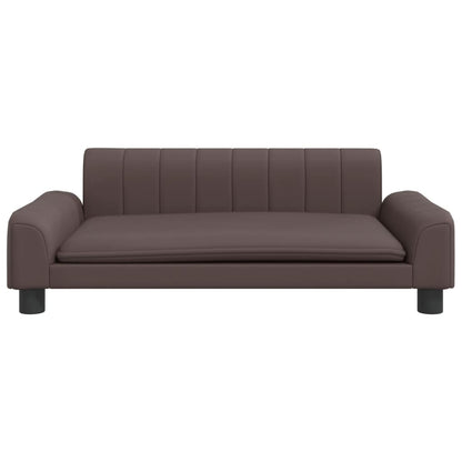 Cama Para Perros De Cuero Sintético Marrón 90x53x30 Cm / Vetonek_1