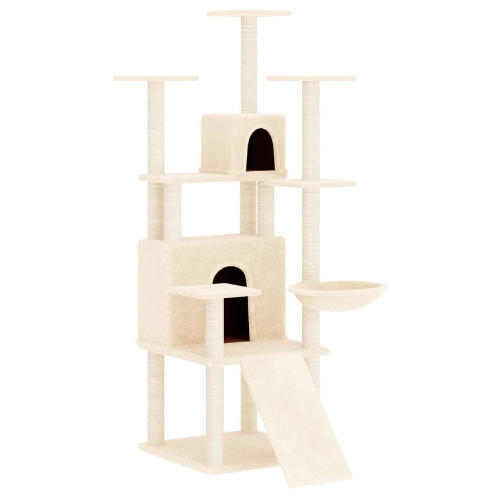 Vidaxl Rascador Para Gatos Con Postes De Sisal Crema 154 Cm_0