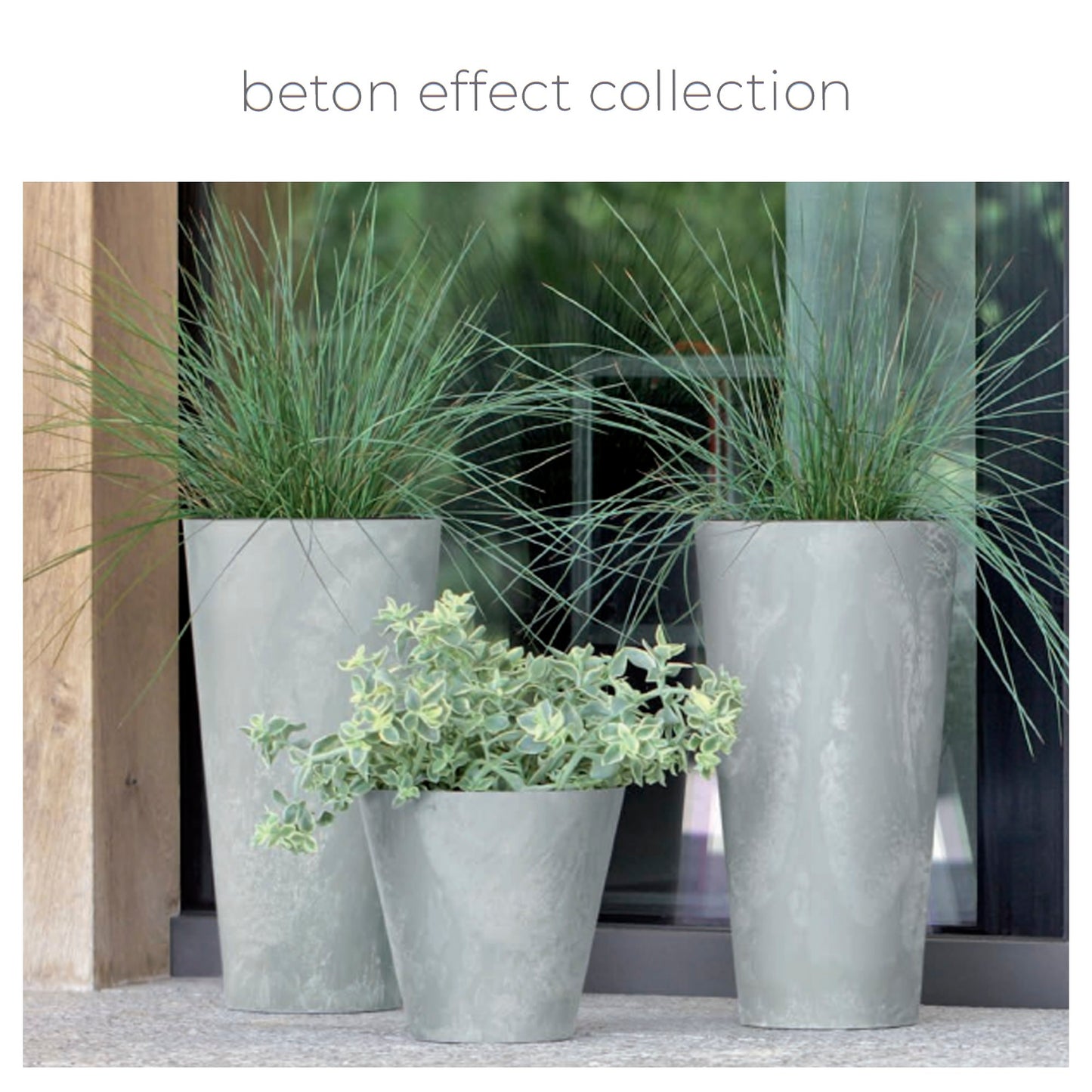 Maceta Tubus Beton Effect 7l., Dimensiones (mm) 250x250x233, Color Marengo_1