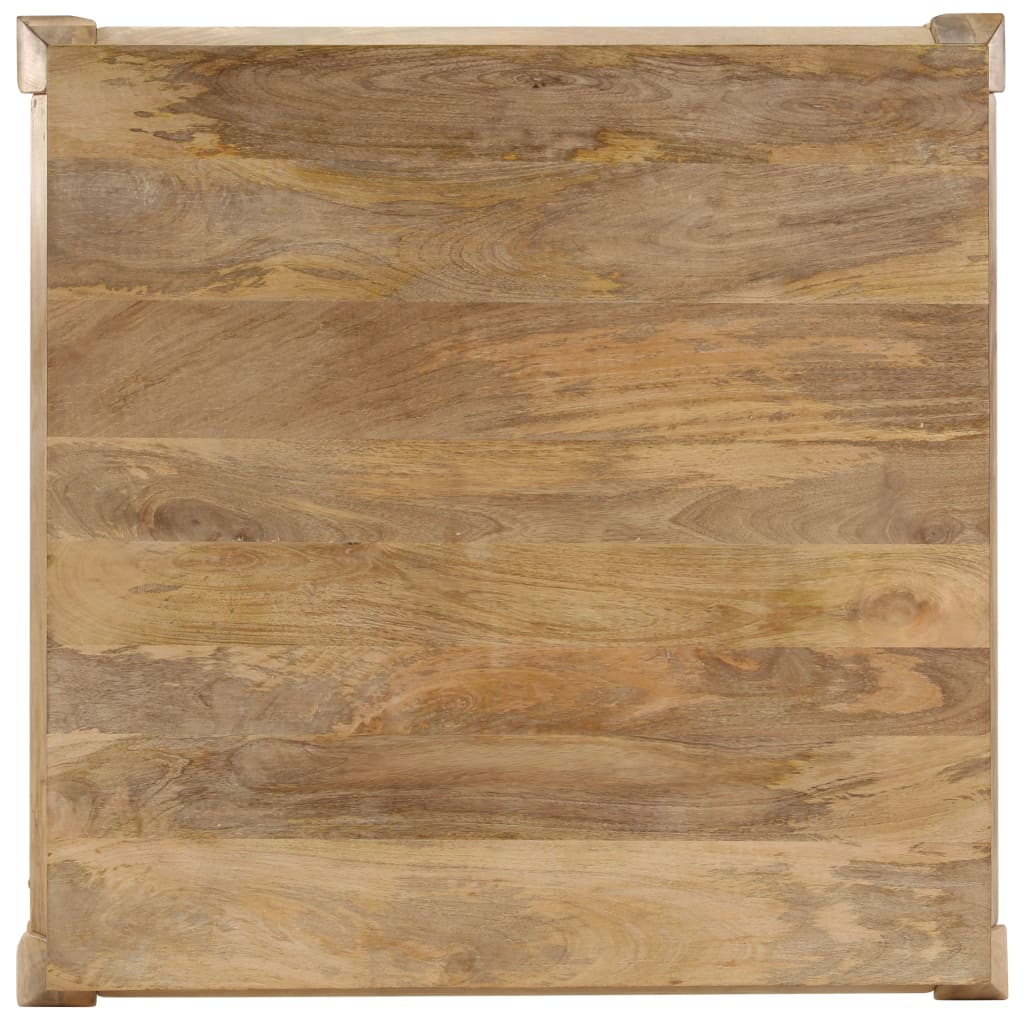 Mesa De Centro De Madera Maciza De Mango 80x80x40 Cm_2