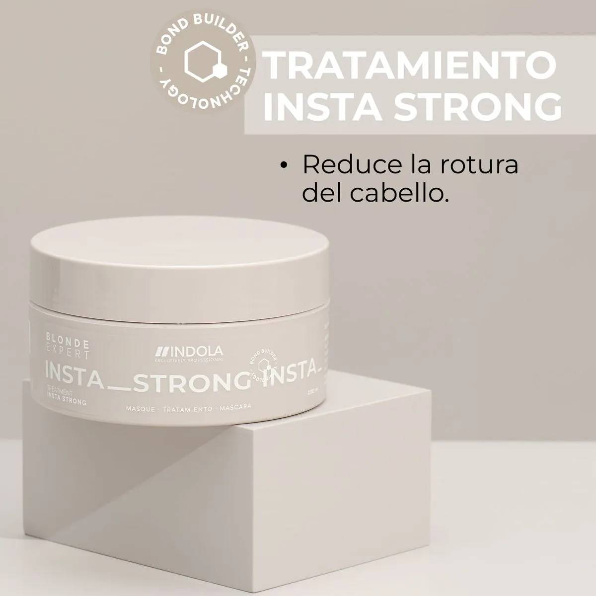 Indola Instastrong Mascarilla Fortalecedora Profesional Para Rubios Dañados 200ml_3
