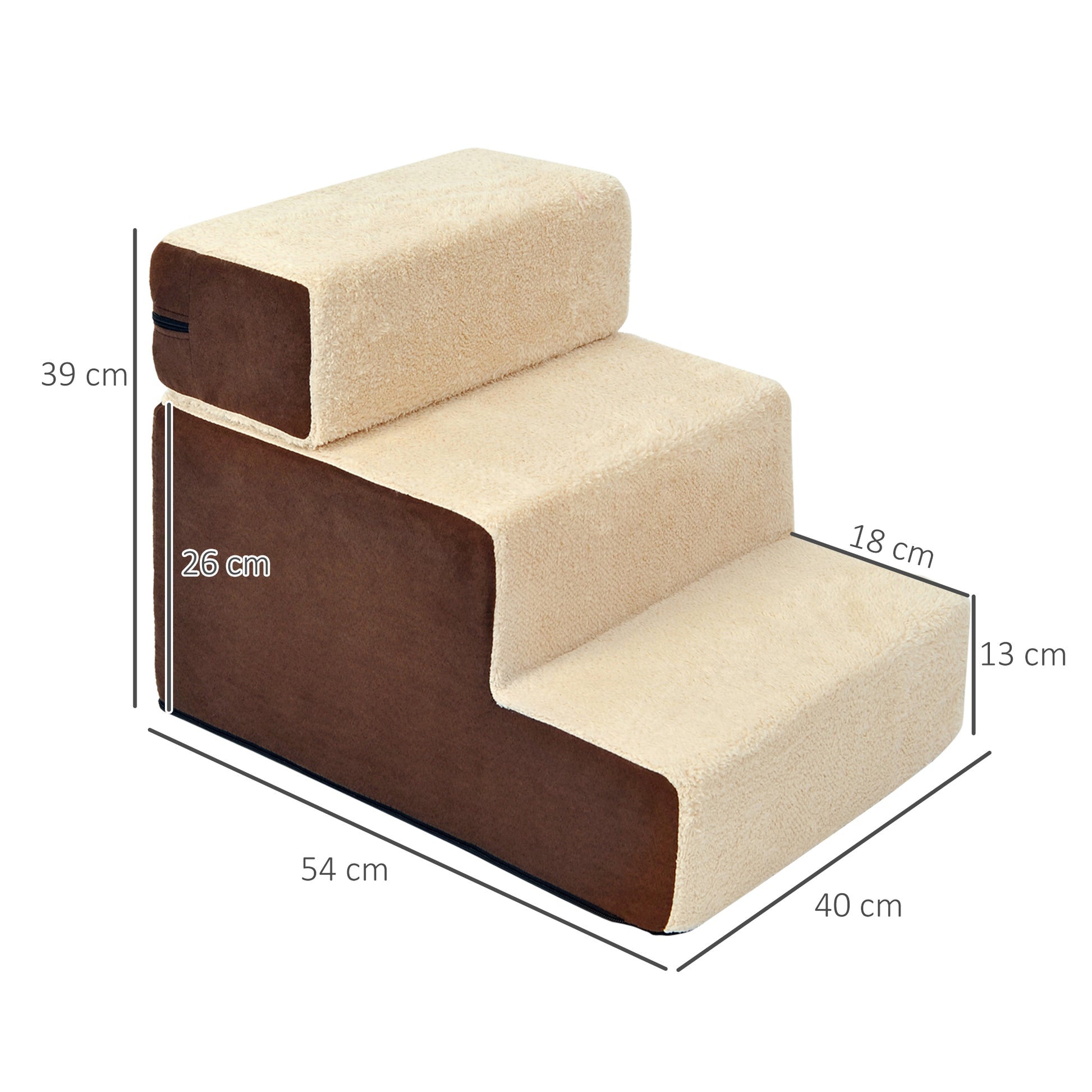 Pawhut Escalera Para Mascota 3 Peldaño Desmontable Funda Extraíble Portátil_2