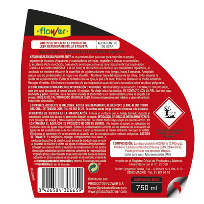 Insecticida Polivalente listo uso Ketar Flower 750 ml