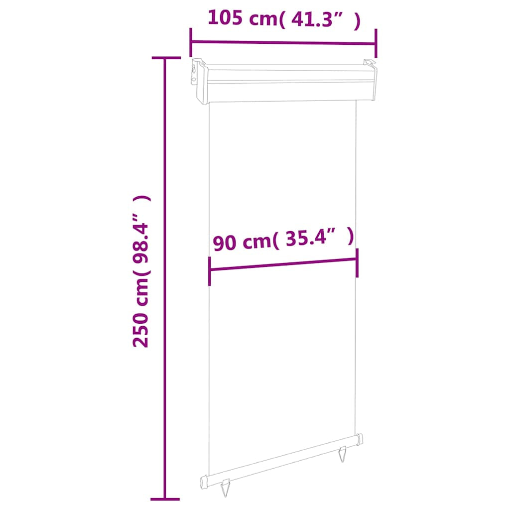 Vidaxl Toldo Lateral De Balcón Marrón 105x250 Cm_2