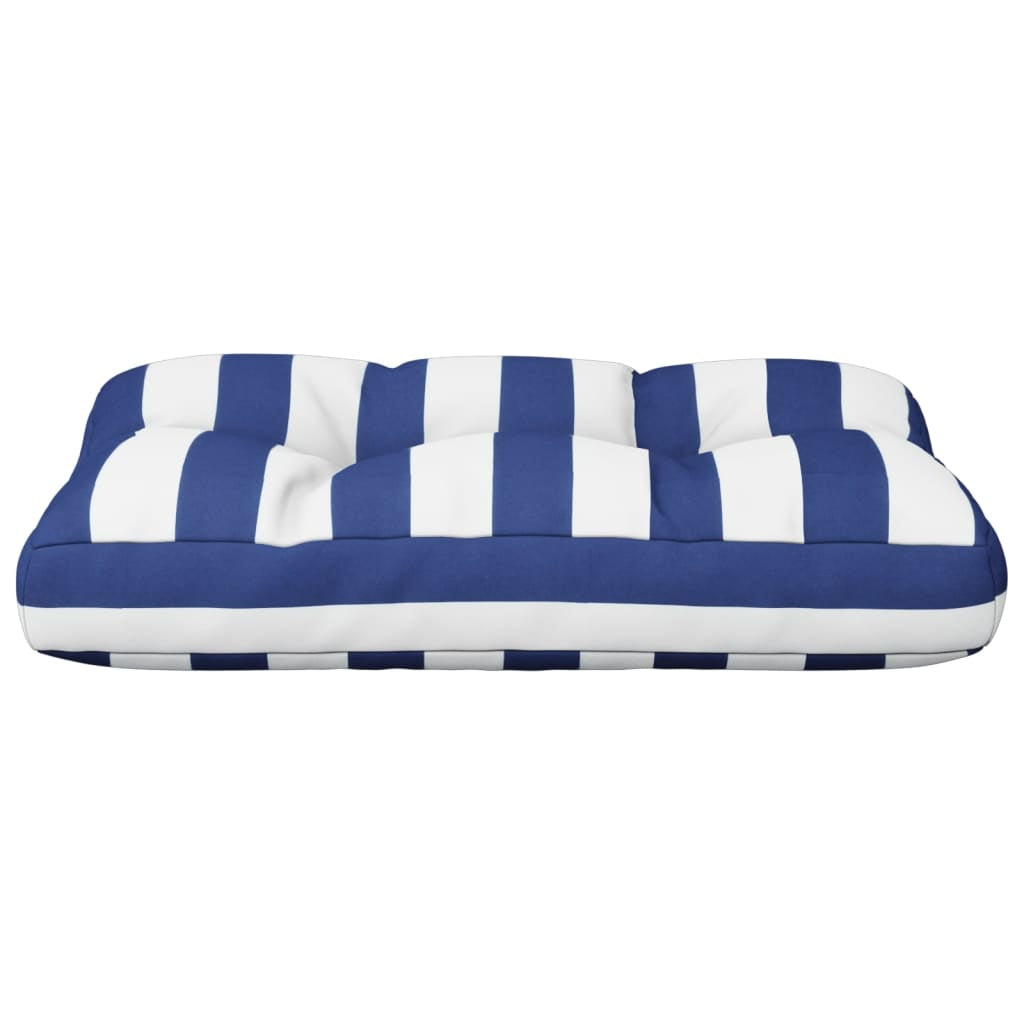 Vidaxl Cojín Para Palés Tela A Rayas Azul Y Blanco 50x40x12 Cm_4