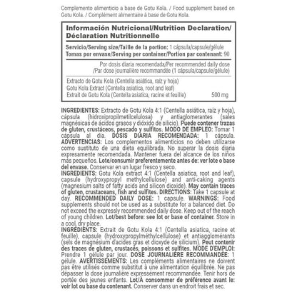 Gotu Kola 500mg - 90 Cápsulas Vegetales - Gotu Kola - Masmusculo_4