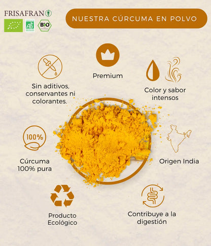 Cúrcuma En Polvo Ecológica - Calidad Y Sabor | Frisafran 40 G_3