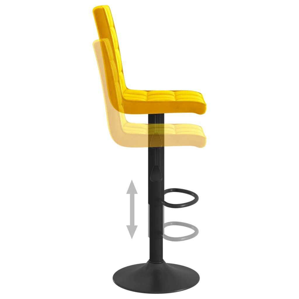 Taburete De Cocina De Terciopelo Amarillo Mostaza_4