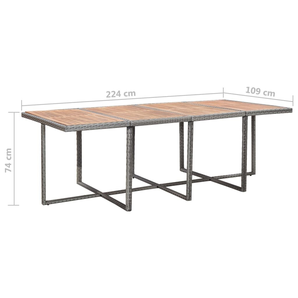 Vidaxl Set Comedor De Jardín 13 Piezas Y Cojines Ratán Sintético Gris_2