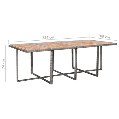 Vidaxl Set Comedor De Jardín 13 Piezas Y Cojines Ratán Sintético Gris_2