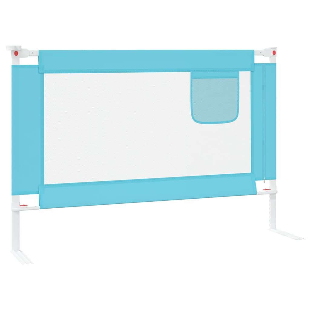 Vidaxl Barandilla De Seguridad Cama De Niño Azul Tela 100x25 Cm_4