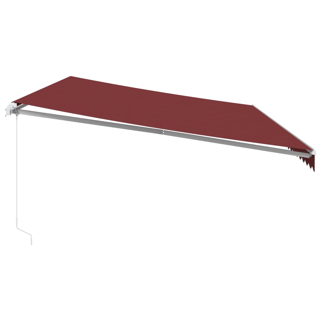 Toldo Retráctil Manual Con Luces Led Burdeos 600x350 Cm_4