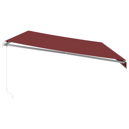 Toldo Retráctil Manual Con Luces Led Burdeos 600x350 Cm_4