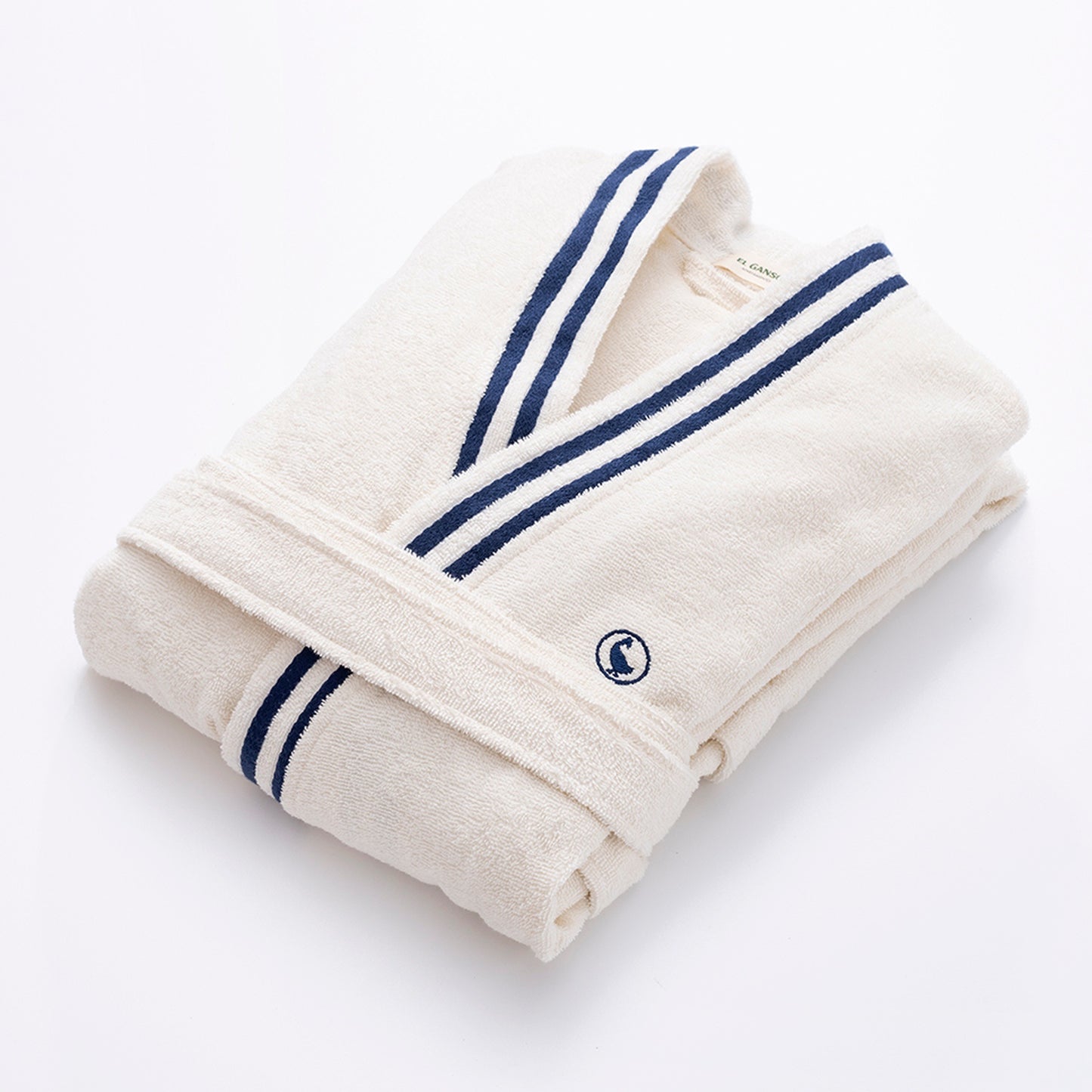 Albornoz Crudo L/xl 320gsm 100% Algodón Con Logo Bordado El Ganso