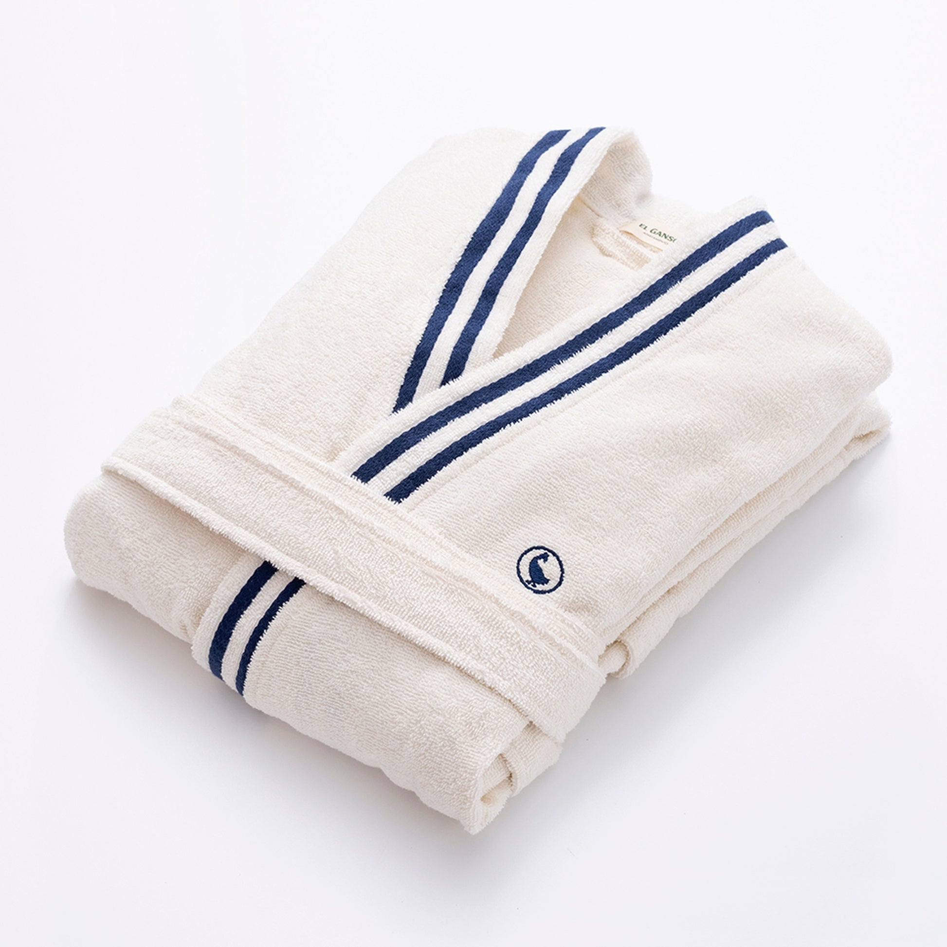 Albornoz Crudo L/xl 320gsm 100% Algodón Con Logo Bordado El Ganso_4