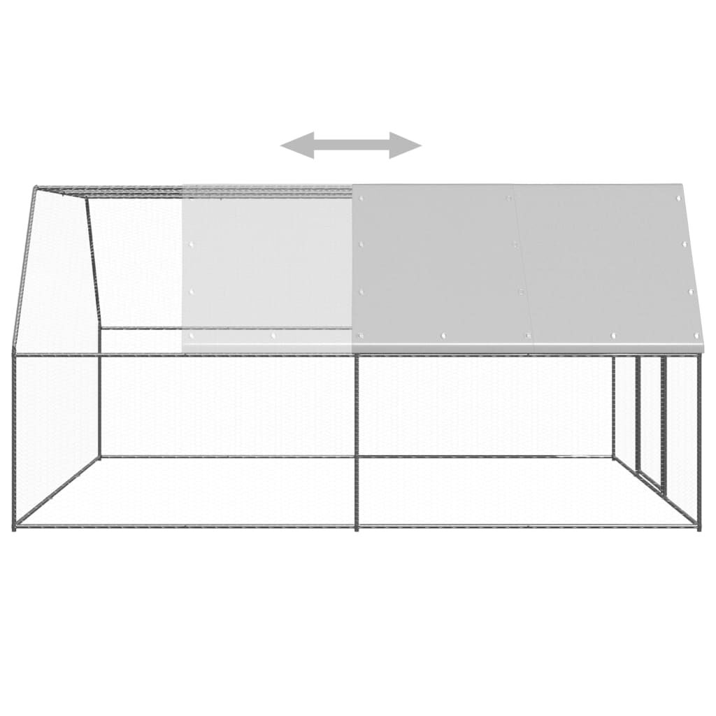 Vidaxl Jaula Gallinero De Exterior De Acero Galvanizado 3x4x2 M_3