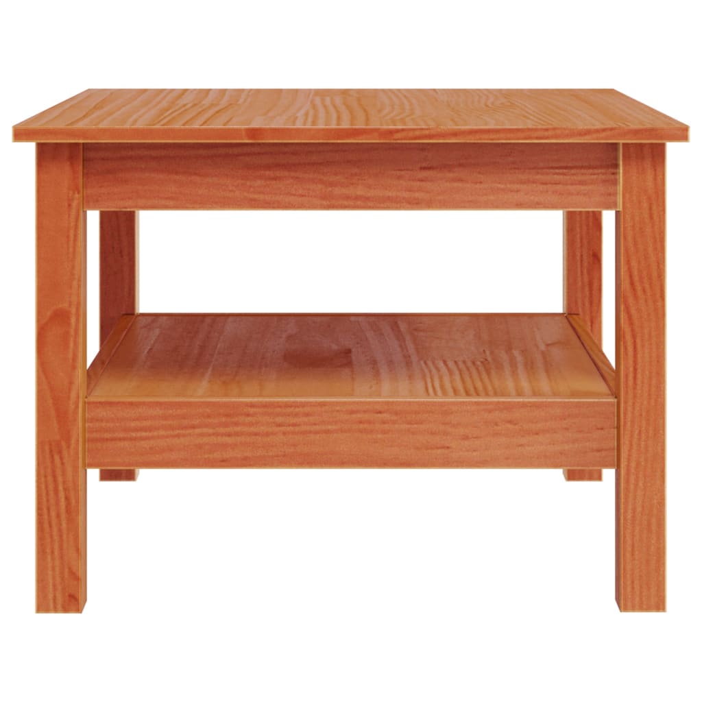 Mesa De Centro Madera Maciza De Pino Marrón Cera 55x55x40 Cm_4