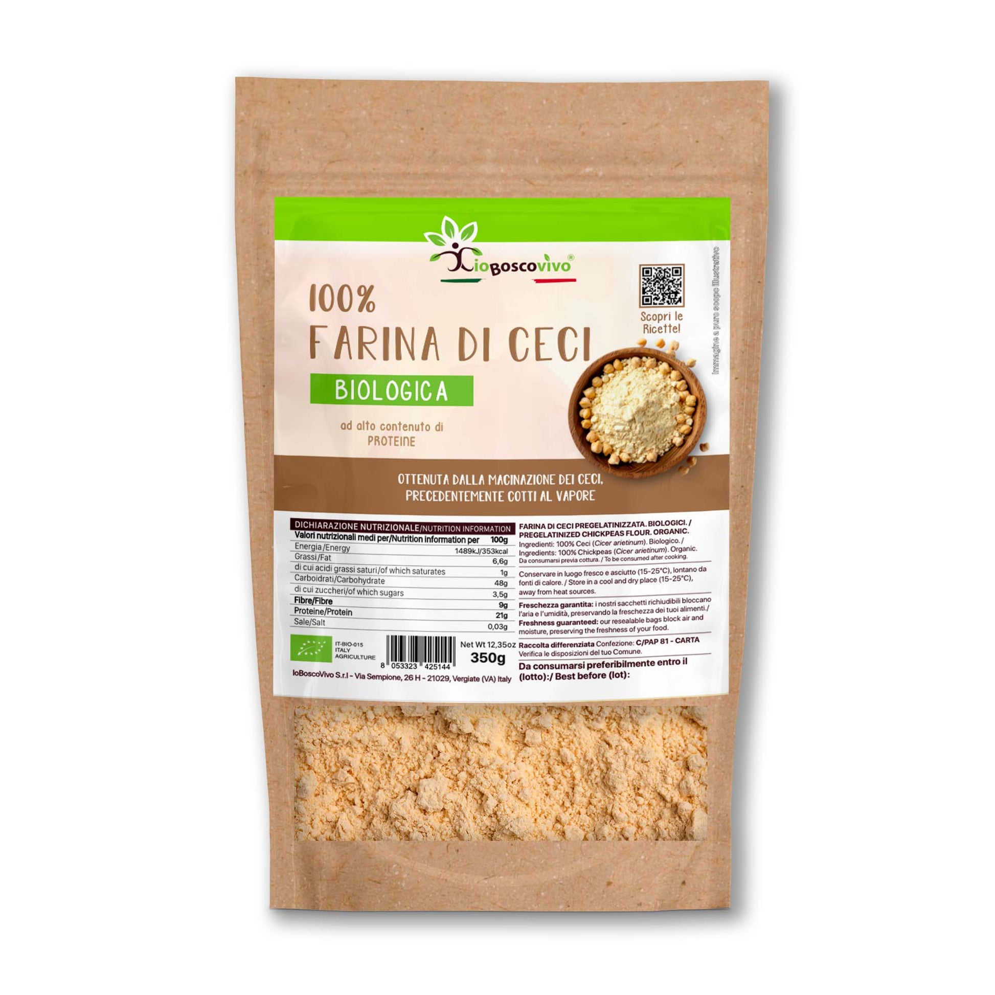 Harina De Garbanzos Pregelatinizada Bio Ioboscovivo – Alta Digestibilidad Y Lista Para Usar_0