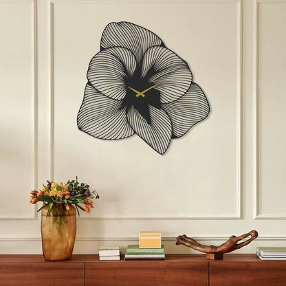 Reloj De Pared Metal Estilo Flor_3