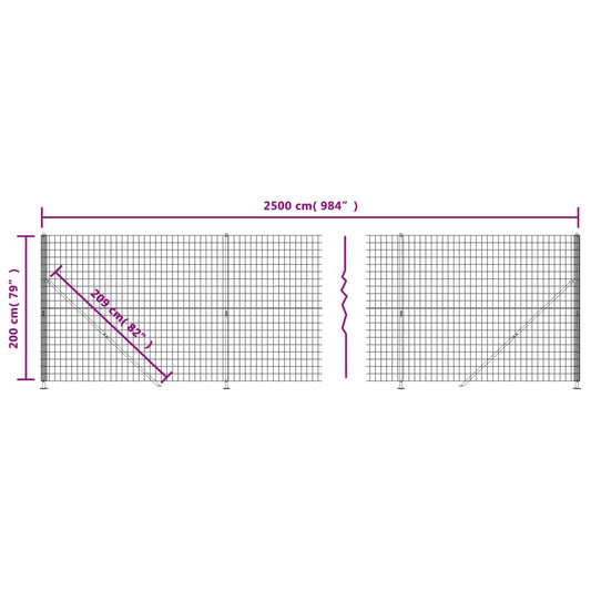 Cerca De Alambre Con Brida Gris Antracita 2x25 M / Vetonek_0