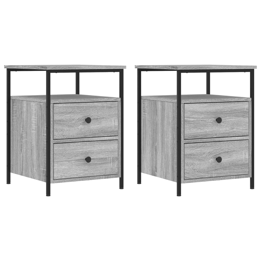 Mesitas Noche 2 Uds Madera Ingeniería Gris Sonoma 44x45x60 Cm_0