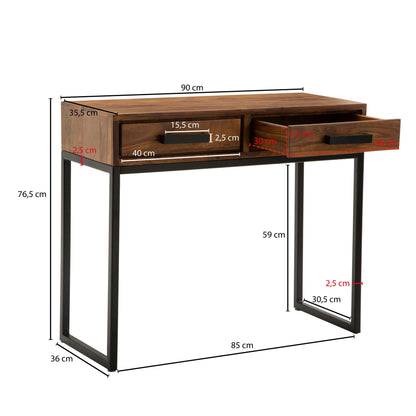 Consola Sheesham Madera / Metal De 90x76x36 Cm_3