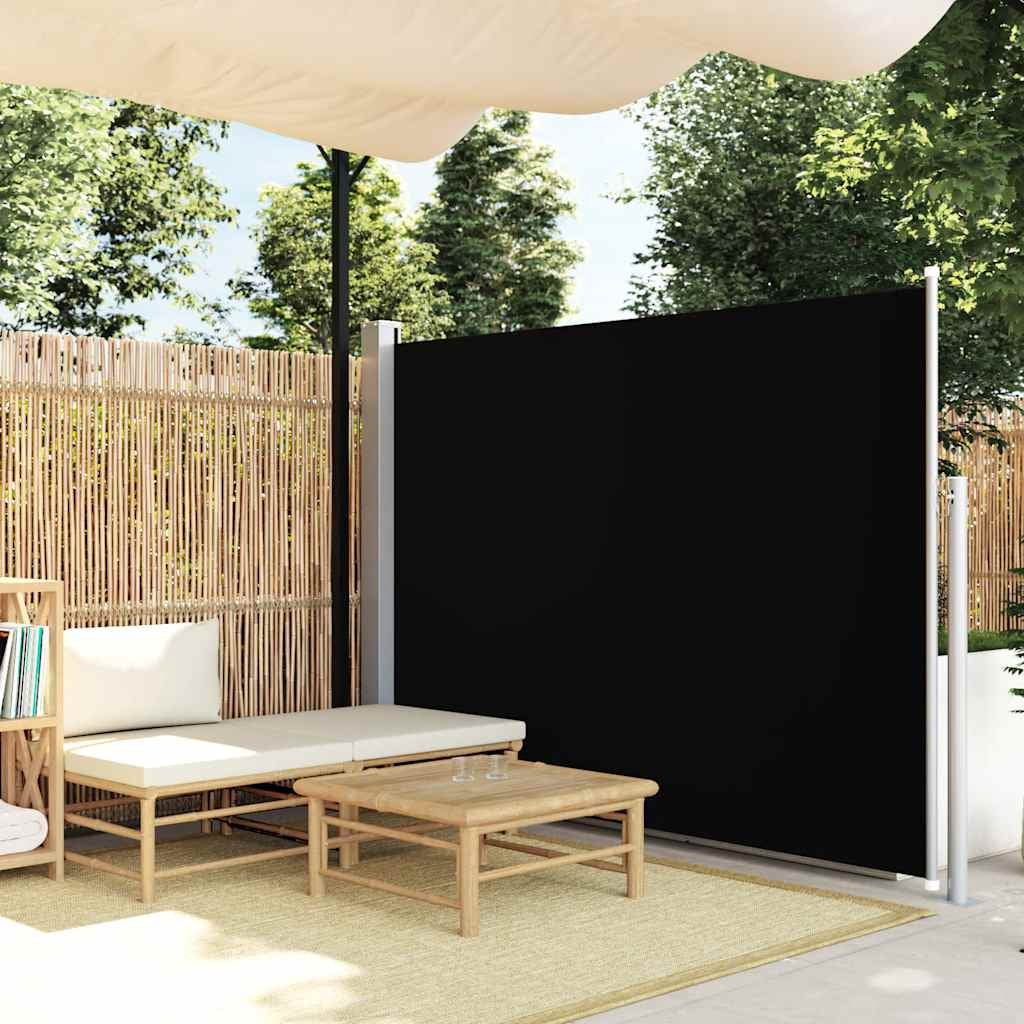 Vidaxl Toldo Lateral Retráctil De Jardín Negro 170x300 Cm_1