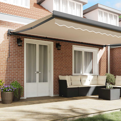 Toldo Retráctil Beige 500 X 300 Cm Tela Y Metal_2