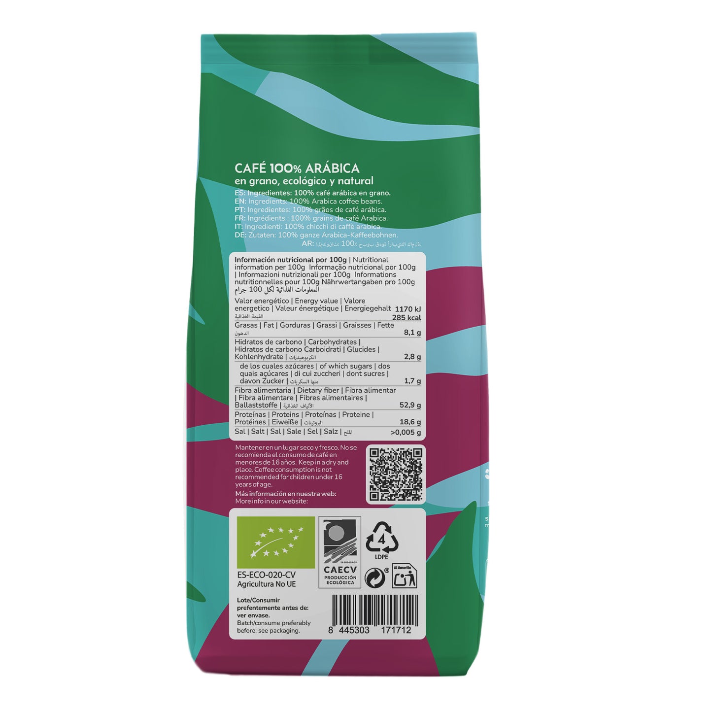 Pack 2x Café en grano Eco 100% Arábica Planeta Huerto 1 Kg