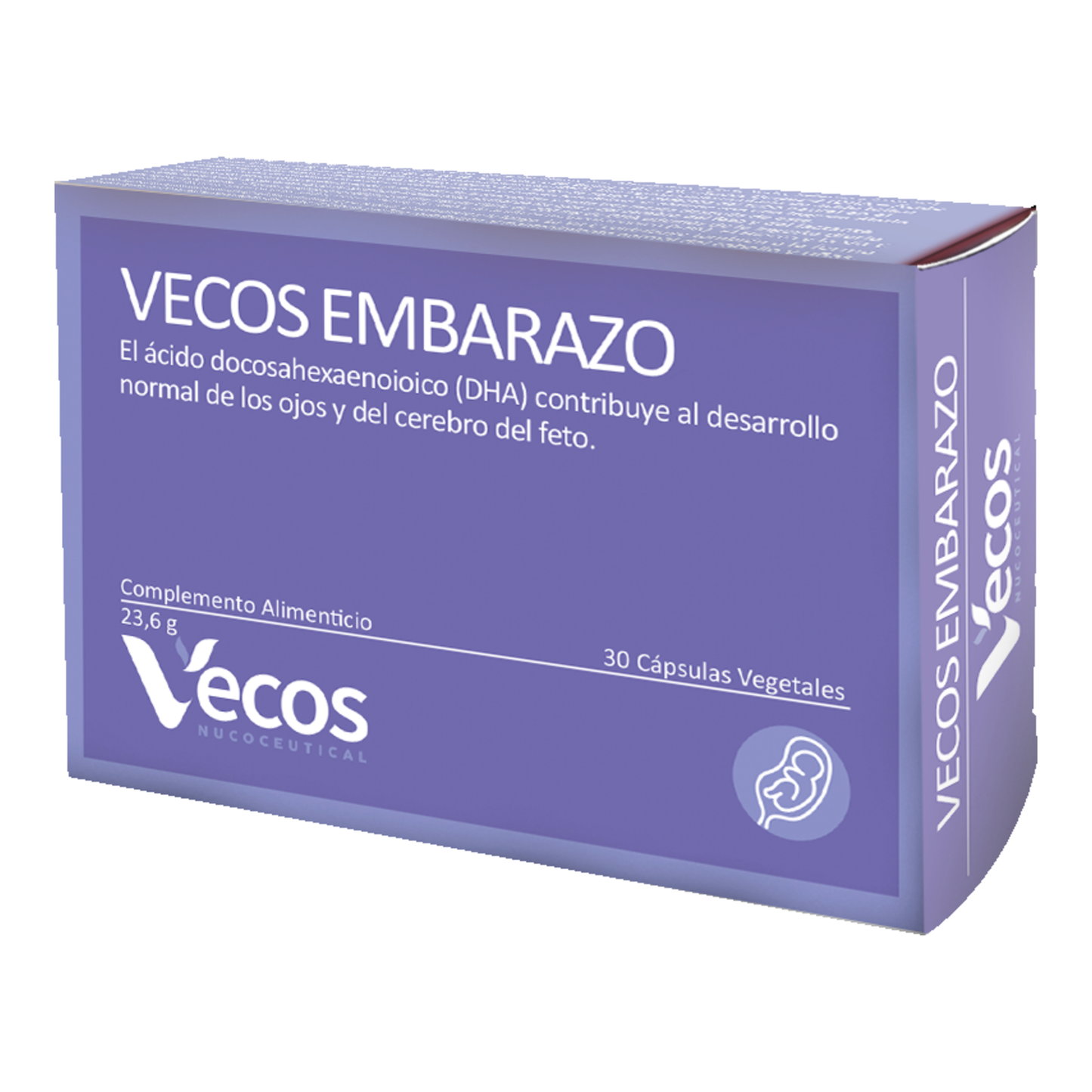 Vecos Embarazo Vecos 30 Cápsulas | Desarrollo Del Bebé | Dha + Folato + Yodo_0