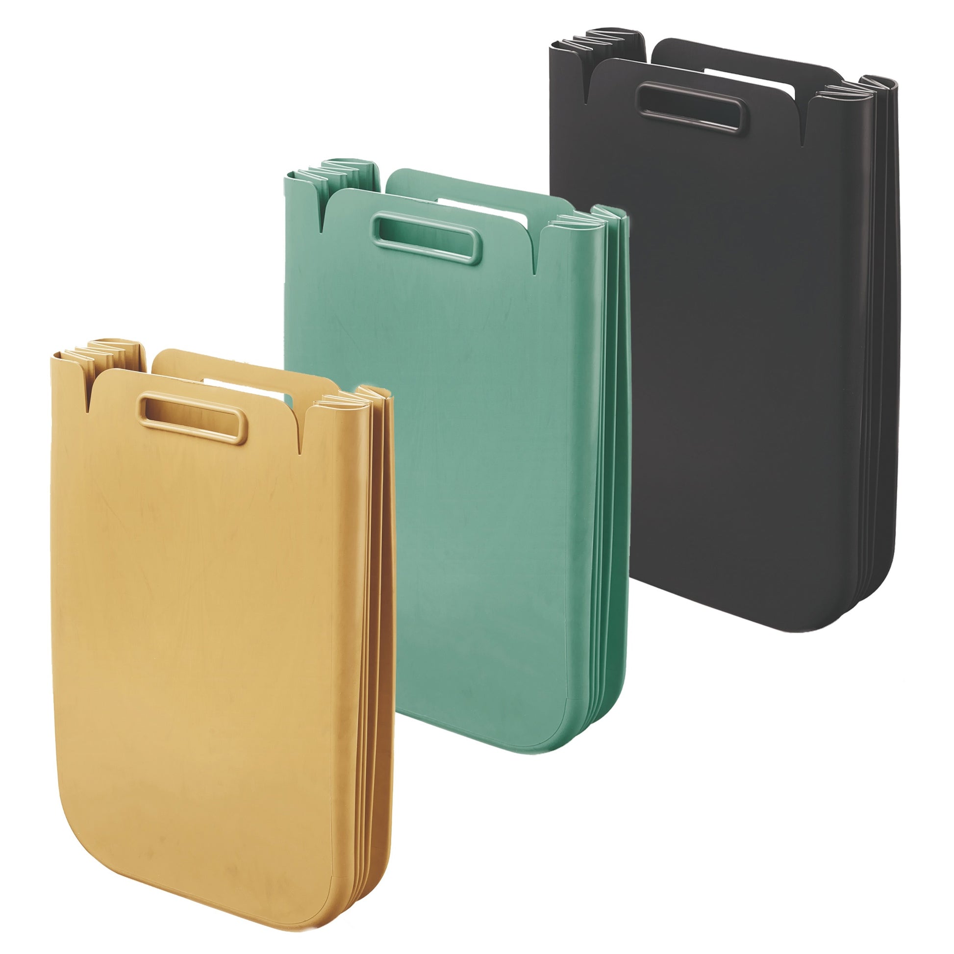 Set De 3x Contenedor Multiusos Plegable 25 Litros C/uno (75l Totales), En Plástico Reciclado, 45x30 Cms, En Color_0