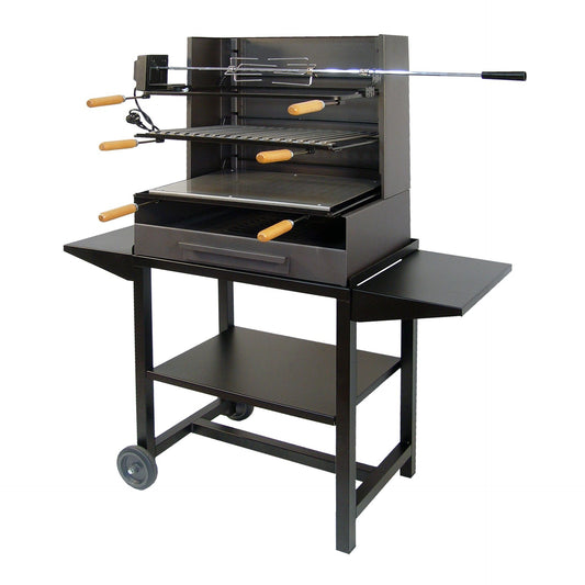 Barbacoa completa con Bandejas Metálicas y kit Pollo Imex el Zorro 61x40x135