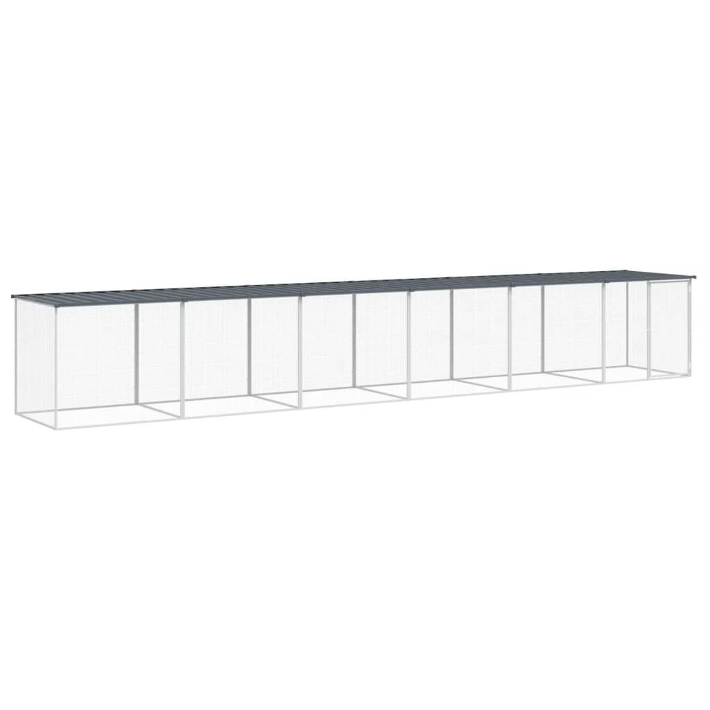 Vidaxl Gallinero Con Techo Acero Galvanizado Antracita 603x98x90 Cm_0