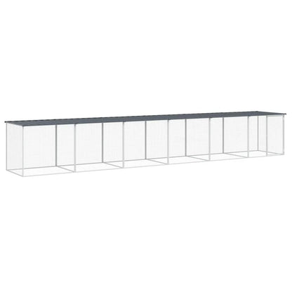 Vidaxl Gallinero Con Techo Acero Galvanizado Antracita 603x98x90 Cm_0