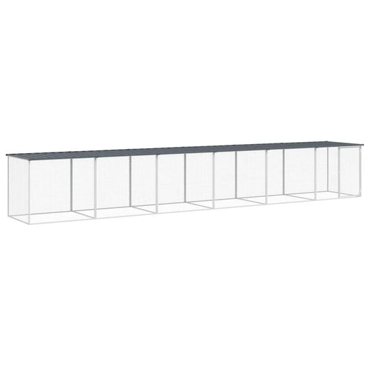 Vidaxl Gallinero Con Techo Acero Galvanizado Antracita 603x98x90 Cm_0