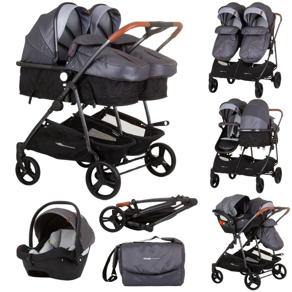 Carrito De Bebé Gemelar Dúo Smart Con 1 Grupo 0+ Silver Grey_0