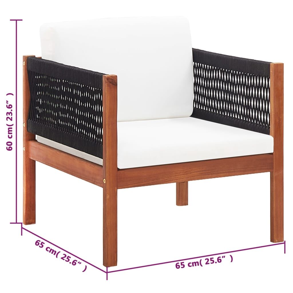 Vidaxl Juego De Muebles De Jardín 4 Piezas Madera Maciza De Acacia_2