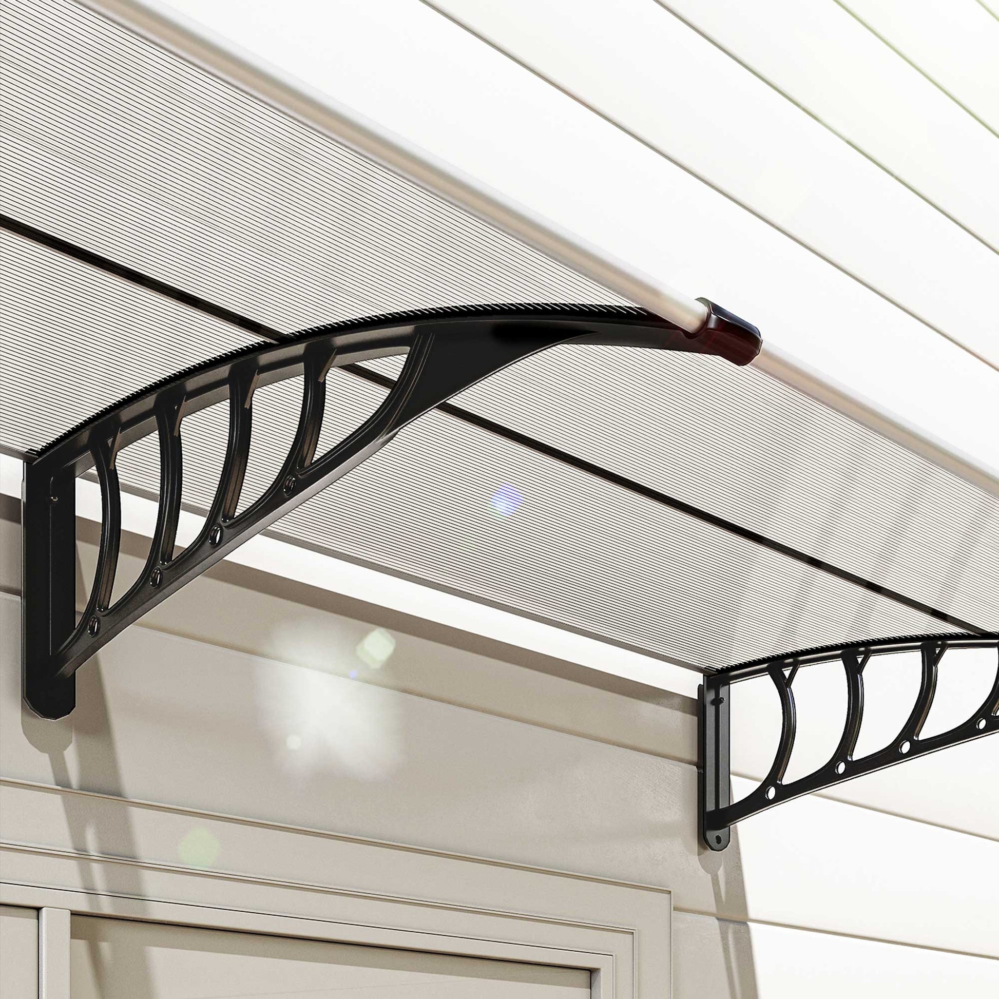 Outsunny Tejadillo De Protección 200x96 Cm Para Puertas Y Ventanas Transparente_3