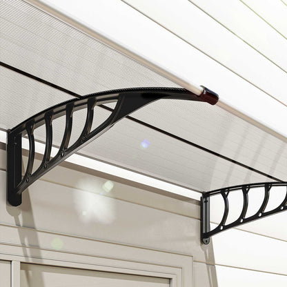Outsunny Tejadillo De Protección 200x96 Cm Para Puertas Y Ventanas Transparente_3