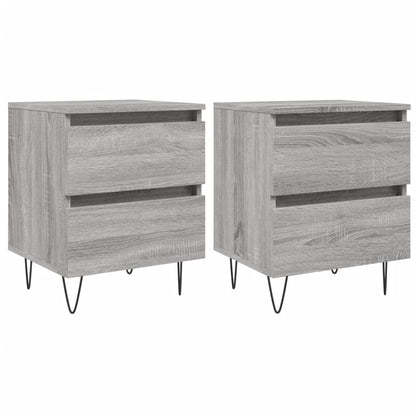 Mesita De Noche 2 Uds Madera Ingeniería Gris Sonoma 40x35x50 Cm_0
