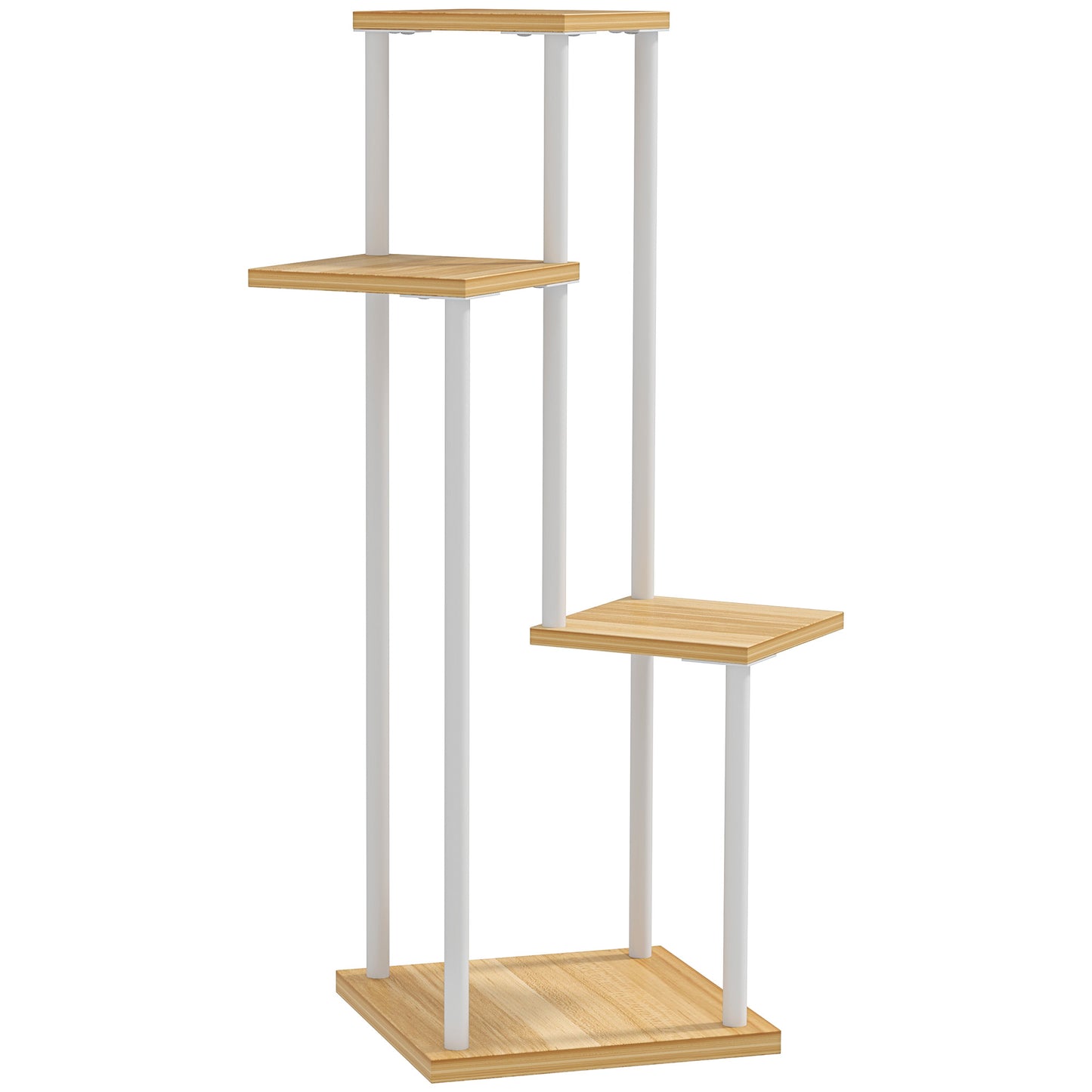 Outsunny Estantería Para Plantas De 4 Niveles De Madera 53x42x85 Cm Natural_0