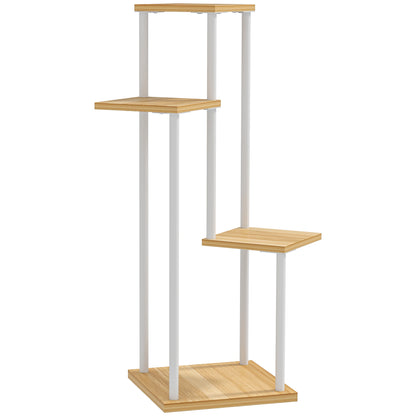 Outsunny Estantería Para Plantas De 4 Niveles De Madera 53x42x85 Cm Natural_0
