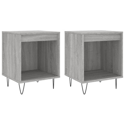 Mesita De Noche 2 Uds Madera Ingeniería Gris Sonoma 40x35x50 Cm_0