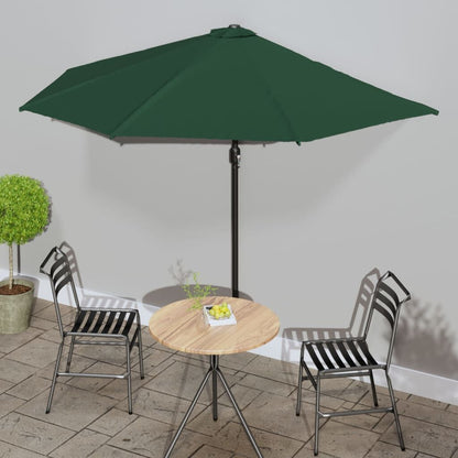 Vidaxl Sombrilla De Balcón Semicircular Palo Aluminio Verde 300x155cm_1