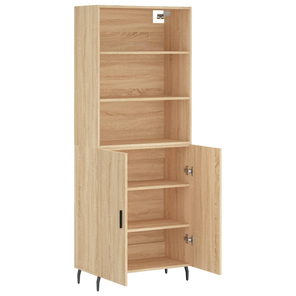 Aparador Alto Madera Contrachapada Color Roble 69,5x34x180 Cm_3