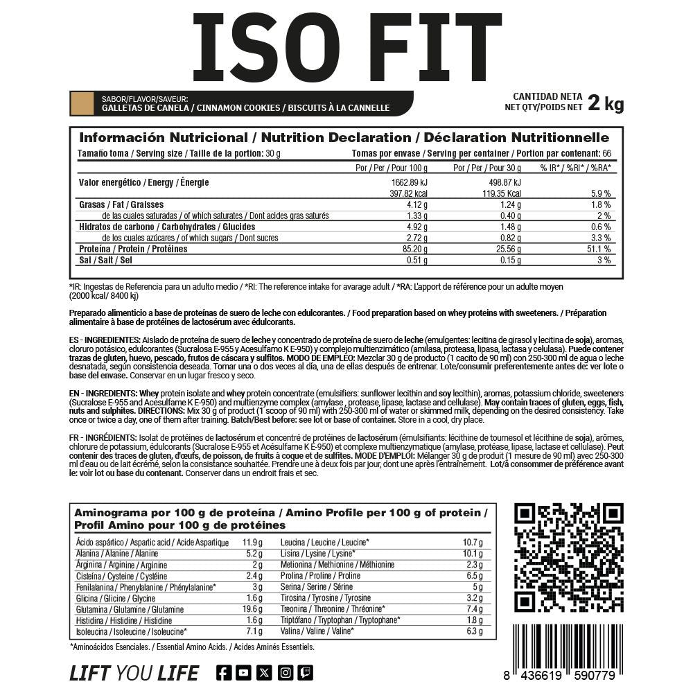 Iso Fit - 2kg - Galletas De Canela - Aumenta La Masa Muscular - Masmusculo_5