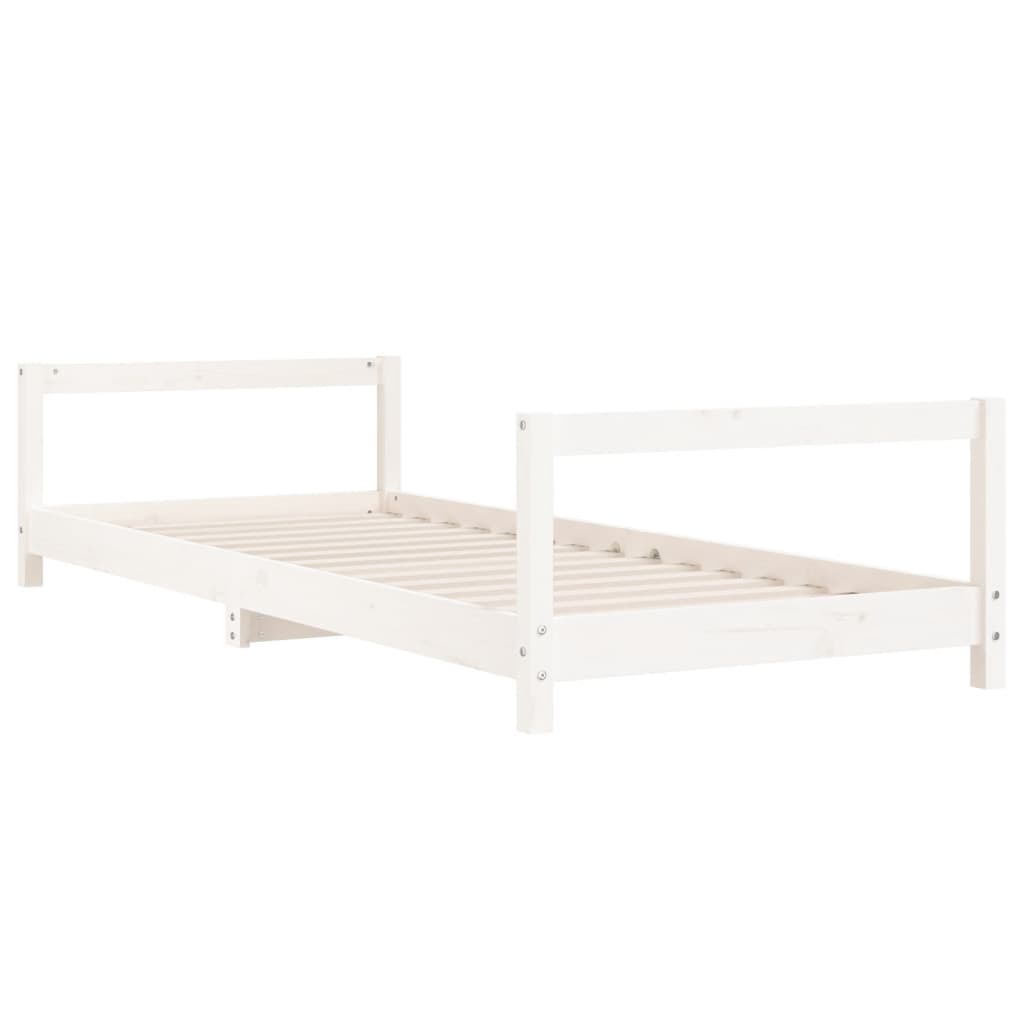 Estructura De Cama Para Niños Madera De Pino Blanco 90x200 Cm / Vetonek_2