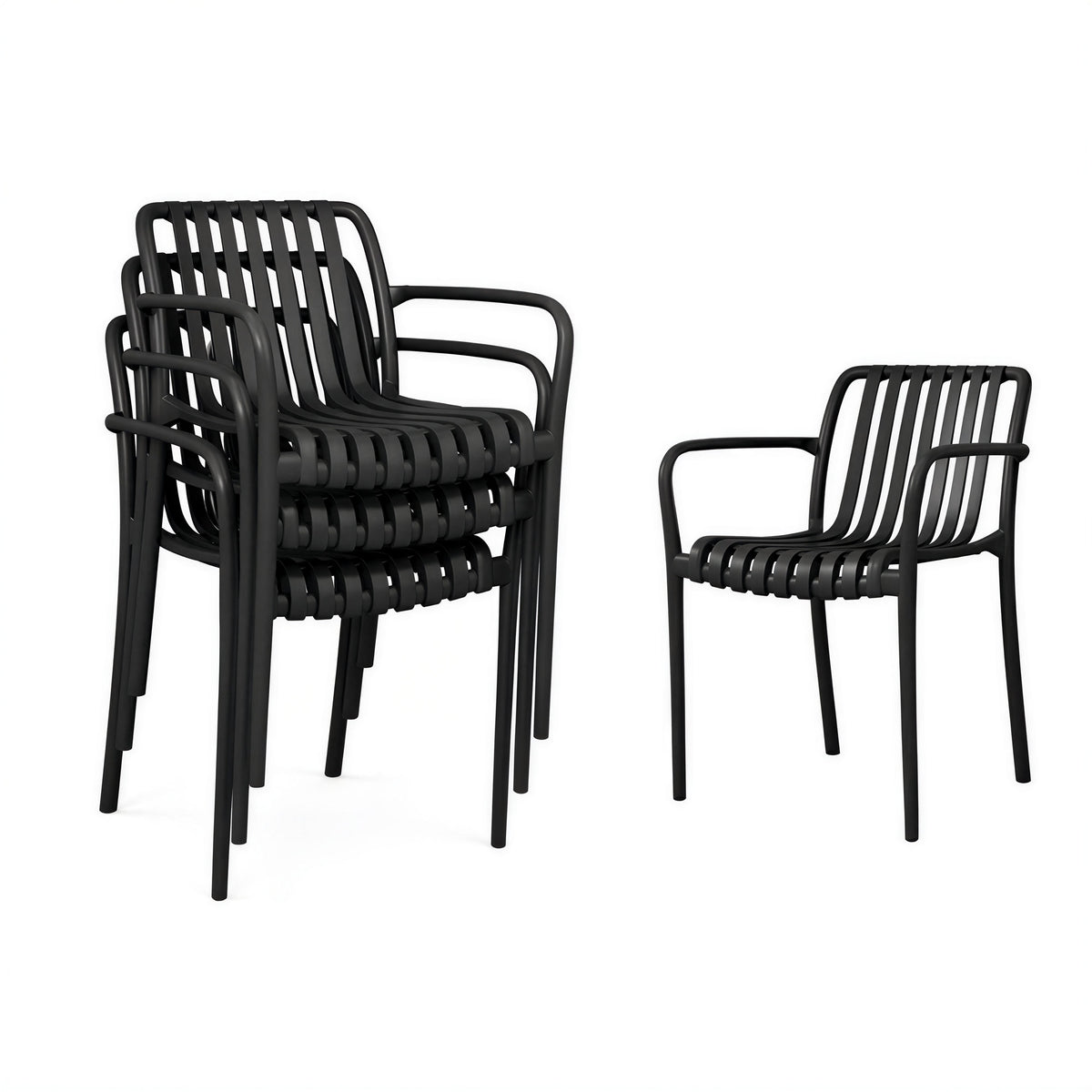 Sillas De Jardín Outsunny Pp Negro 55x58.5x81.5 Cm_3